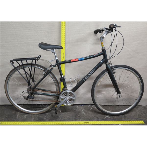 Raleigh Detour 5 Men's Black Hybrid Bike w/ Back Rack