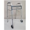 Image 1 : Two Button Folding Health Aid Walker w/ Wheels