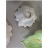 Image 8 : Qty 11 Décor Items: Wooden Bowls & Condiment/Soap Bowls: Leaf, Anthurium, etc