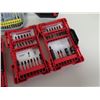 Image 3 : Qty 2 Red Helix Drill Bit Sets, Screwdriver Set & Milwaukee 16' Magnetic Tape