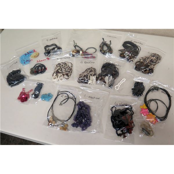 Misc Jewelry: Multiple Flower, Shell & Bead Necklaces, Shell Bracelets, etc