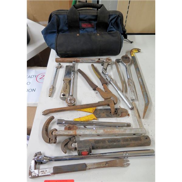 Misc Tools: Ratchets & Sockets, Pry Bars, Plumber's Wrenches, etc in Soft Case