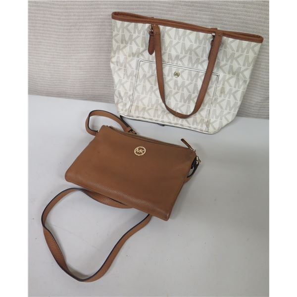 Qty 2 Michael Kors Bags: Brown Crossbody & Logo Tote