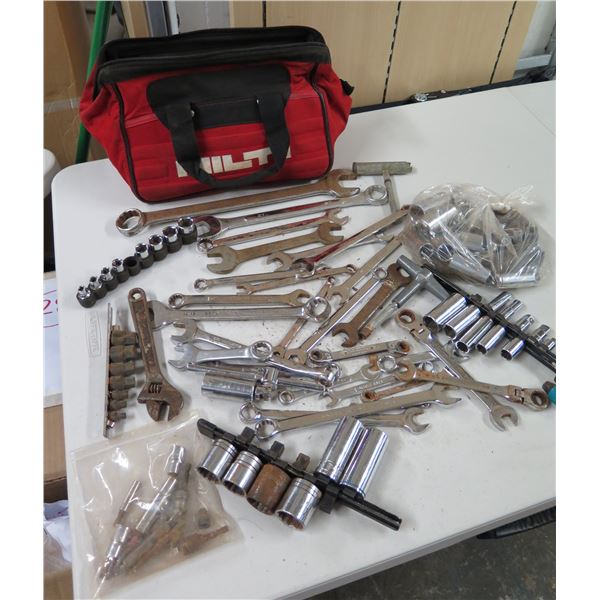 Misc Tools: Ratchets & Socket Sets, Wrenches, Extenders etc in Soft Case