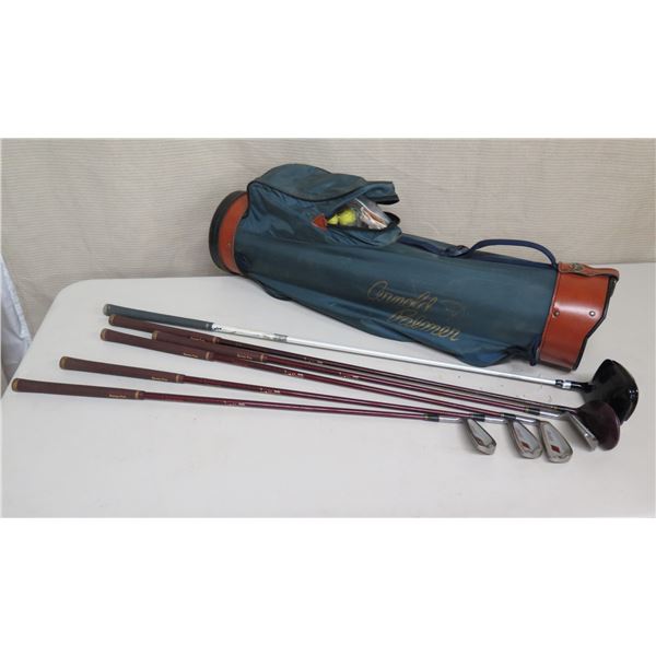 Qty 6 Lady Rave & SQ Machspeed Golf Clubs & Golf Caddy Bag