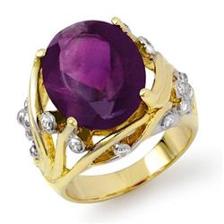 ACA CERTIFIED 8.54ctw AMETHYST & DIAMOND RING 14KT GOLD