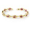 Image 1 : CERTIFIED 5.10ctw AMETHYST TENNIS BRACELET YELLOW GOLD