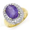 Image 1 : OVERSTOCK 5.40ctw TANZANITE & DIAMOND RING 14KT GOLD