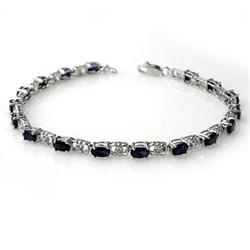 OVERSTOCK 6.10ctw SAPPHIRE & DIAMOND TENNIS BRACELET