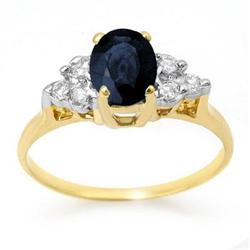 CERTIFIED 1.41ctw DIAMOND & SAPPHIRE RING YELLOW GOLD