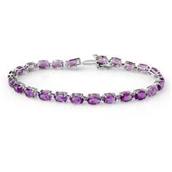 CERTIFIED 10.10ctw AMETHYST LADIES BRACELET WHITE GOLD