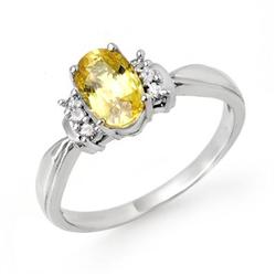 CERTIFIED 1.40ctw YELLOW SAPPHIRE & DIAMOND RING GOLD