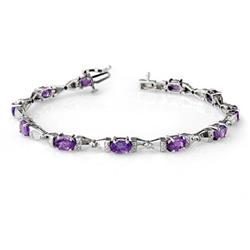 OVERSTOCK 6.11ct TANZANITE & DIAMOND BRACELET 14KT GOLD