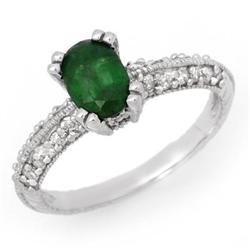 CERTIFIED 2.0ctw EMERALD & DIAMOND RING WHITE GOLD