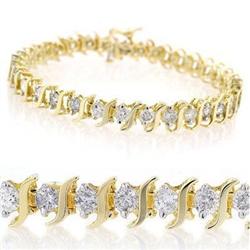 CERTIFIED 5.0ctw DIAMOND TENNIS BRACELET YELLOW GOLD