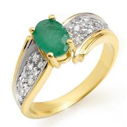 CERTIFIED 1.43ctw EMERALD & DIAMOND RING YELLOW GOLD