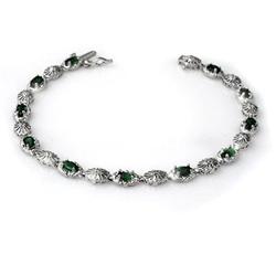 OVERSTOCK 2.62ctw EMERALD & DIAMOND BRACELET 10KT GOLD