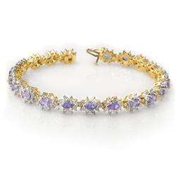 CERTIFIED 10.0ctw TANZANITE & DIAMOND BRACELET 14K GOLD