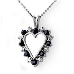 OVERSTOCK 1.10ctw SAPPHIRE & DIAMOND PENDANT WHITE GOLD