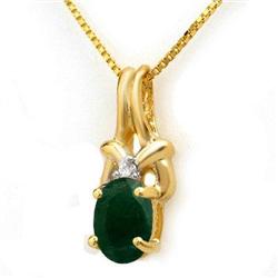 CERTIFIED 1.02ct EMERALD & DIAMOND PENDANT YELLOW GOLD