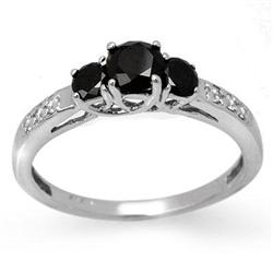 OVERSTOCK 0.80ctw WHITE & BLACK DIAMOND RING 14KT GOLD