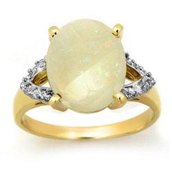 ACA CERTIFIED 2.55ctw OPAL & DIAMOND RING YELLOW GOLD