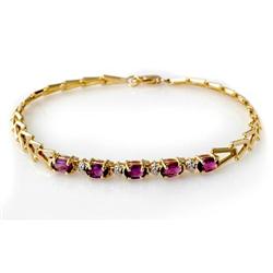 CERTIFIED 1.03 ctw AMETHYST LADIES BRACELET YELLOW GOLD