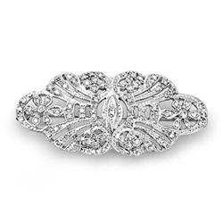 VICTORIAN CERTIFIED 1.0ct DIAMOND BROOCH 14K WHITE GOLD