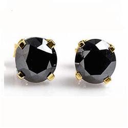 OVERSTOCK 1/2 ctw BLACK DIAMOND STUD EARRINGS 14KT GOLD