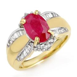 ACA CERTIFIED 3.01ctw RUBY & DIAMOND RING YELLOW GOLD