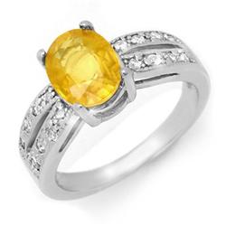 OVERSTOCK 2.82ct YELLOW SAPPHIRE & DIAMOND RING 14KGOLD