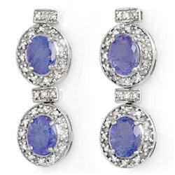 DANGLING 5.75ctw TANZANITE & DIAMOND EARRING WHITE GOLD