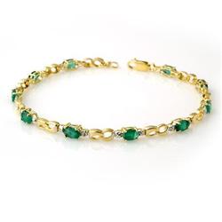 CERTIFIED 2.76ct EMERALD & DIAMOND BRACELET YELLOW GOLD