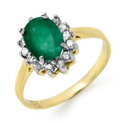 ACA CERTIFIED 1.27 ctw EMERALD & DIAMOND RING GOLD