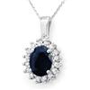 Image 1 : ACA CERTIFIED 3.69ctw SAPPHIRE & DIAMOND PENDANT GOLD