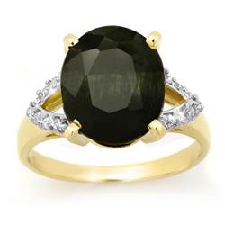 CERTIFIED 5.30ctw SAPPHIRE & DIAMOND RING YELLOW GOLD