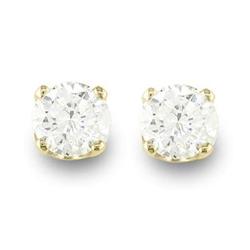 OVERSTOCK SOLITAIRE 0.62ctw DIAMOND STUD EARRINGS GOLD