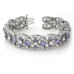 ACA CERTIFIED 24.0ctw TANZANITE & DIAMOND BRACELET GOLD