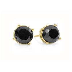 OVERSTOCK 1.0 ctw BLACK DIAMOND STUD EARRINGS 14KT GOLD