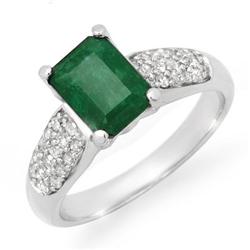 CERTIFIED 1.26ctw EMERALD & DIAMOND RING WHITE GOLD