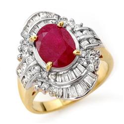 CERTIFIED 4.58ct RUBY & DIAMOND RING 14K YELLOW GOLD