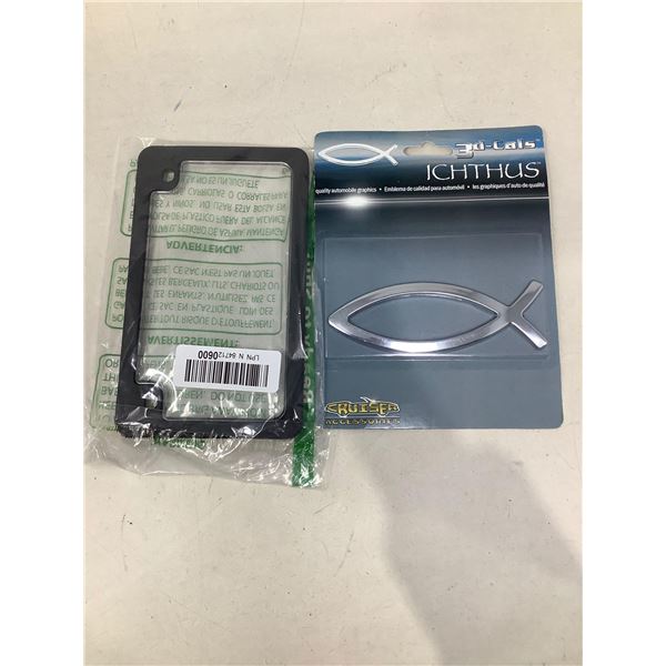 Auto Chrome Stick on Fish Decal and iphone case