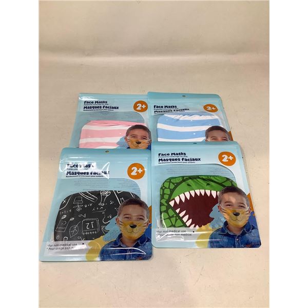 Lot of 4 Kids Face Masks