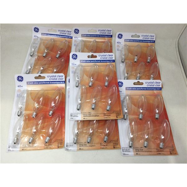 GE Crystal Clear 40W Lights Lot Of 7