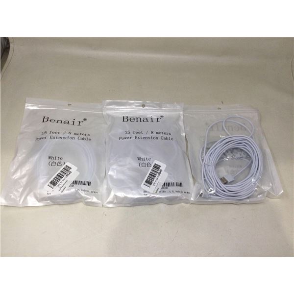 Lot of 3 x 25ft micro sd usb cables