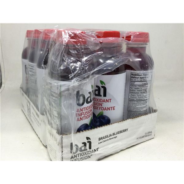 case of bai antioxidant infusion drink Brasilia blueberry favored, 12x530mL