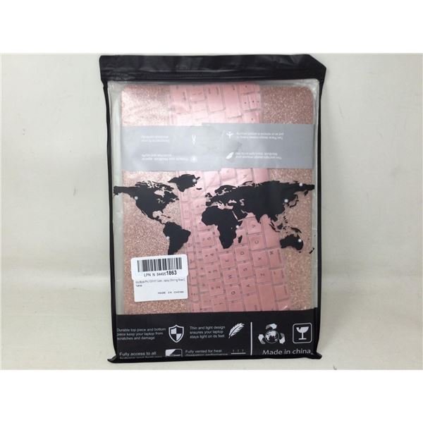 MacBook pro 13 inch case, sparkly rose gold