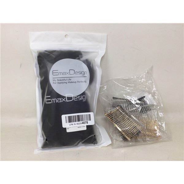 Emax design Makeup Applicators AND Package of Hair combs