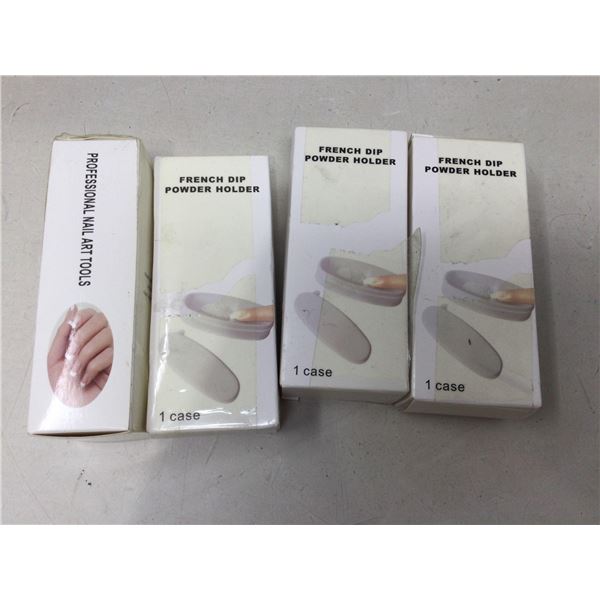 Set of Pro Nail art tools with french dip trays