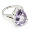 Image 3 : Silver Pink Amethyst(9.3ct) Rhodium Plated Ring (~weight 5.3g)